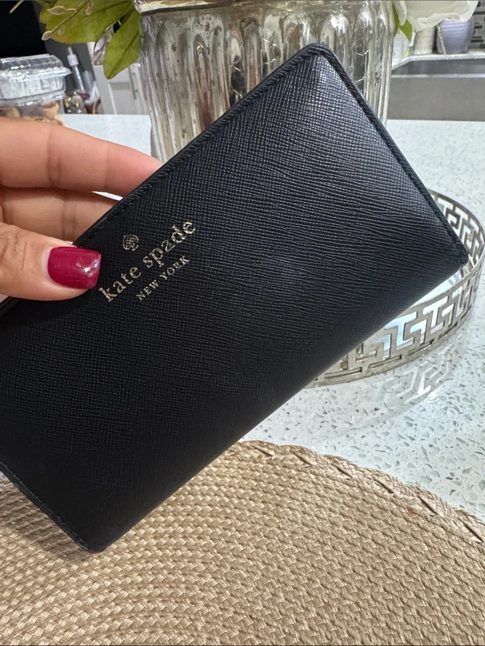 🖤Kate Spade Madison Large Slim Bifold Saffiano Leather Wallet Black